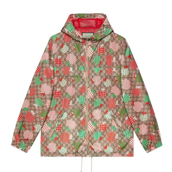 NWT Gucci Men's Les Pommes Nylon Jacket Size 44 - Picture 1 of 16